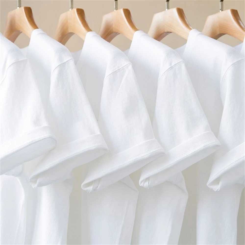 Camisetas masculinas masculino algodão top womens cor sólida cor em branco de camiseta o pescoço redondo pescoço curto casal prateado branco h240506