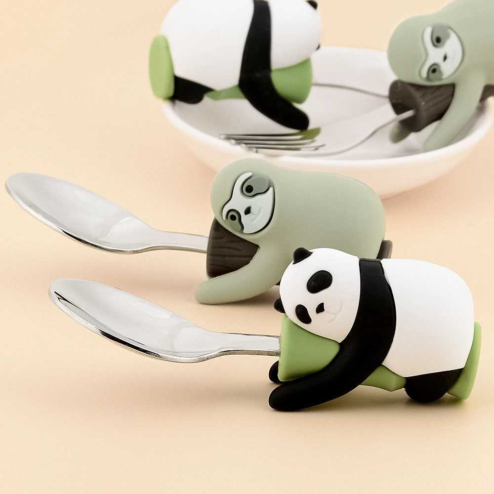 Tasses plats ustensiles lofca panda bébé silicone cuillère à sous en silicone alimentation en silicone apprend à manger des enfants table de table bpa alimentation alimentaire gratuite2405