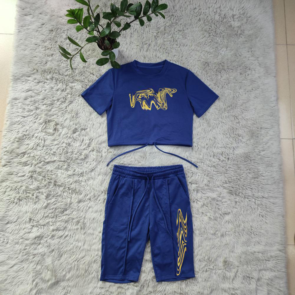 2024 Tracksuits met capuchon Outfits Women Casual T-shirt en shorts Tweedelig sets gratis schip