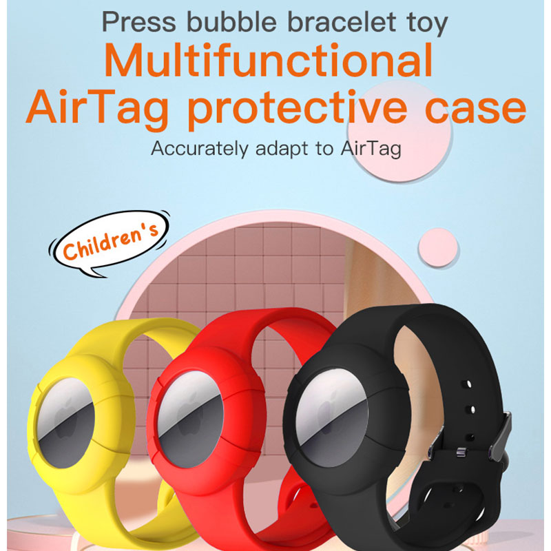 Kids Watchband Apple Airtag Case bambini Cuci da polso Airtag Tracker Waterproof Silicone Airtags Case