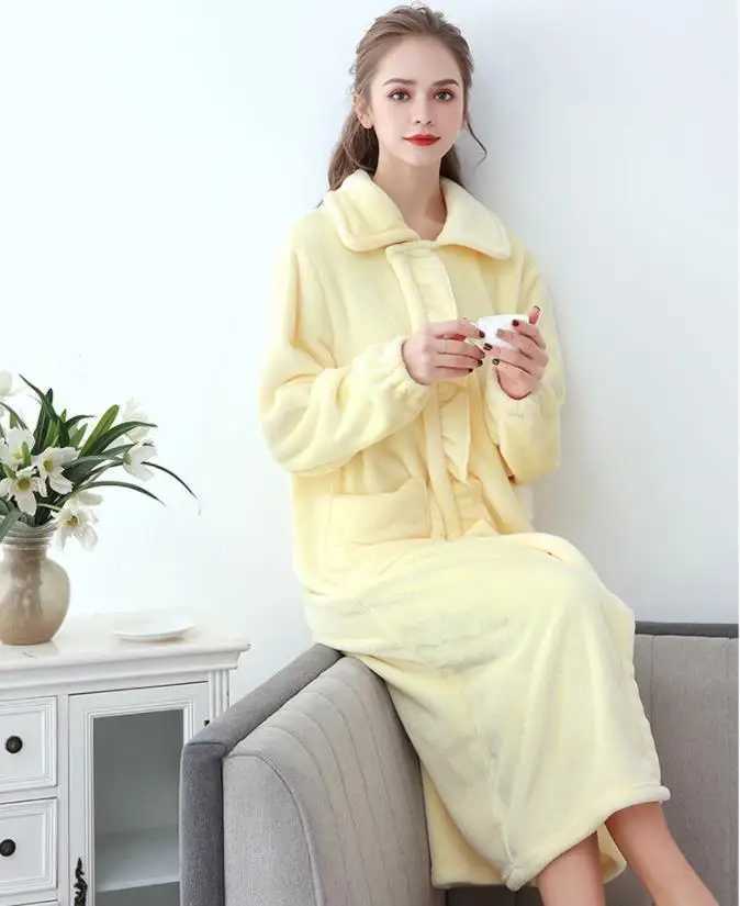 Damskie sleep salon piżama damska zimowa odzież domowa gruba piżama flanelowa szata miękka koralowa aksamitna piżama m l 3xll2405
