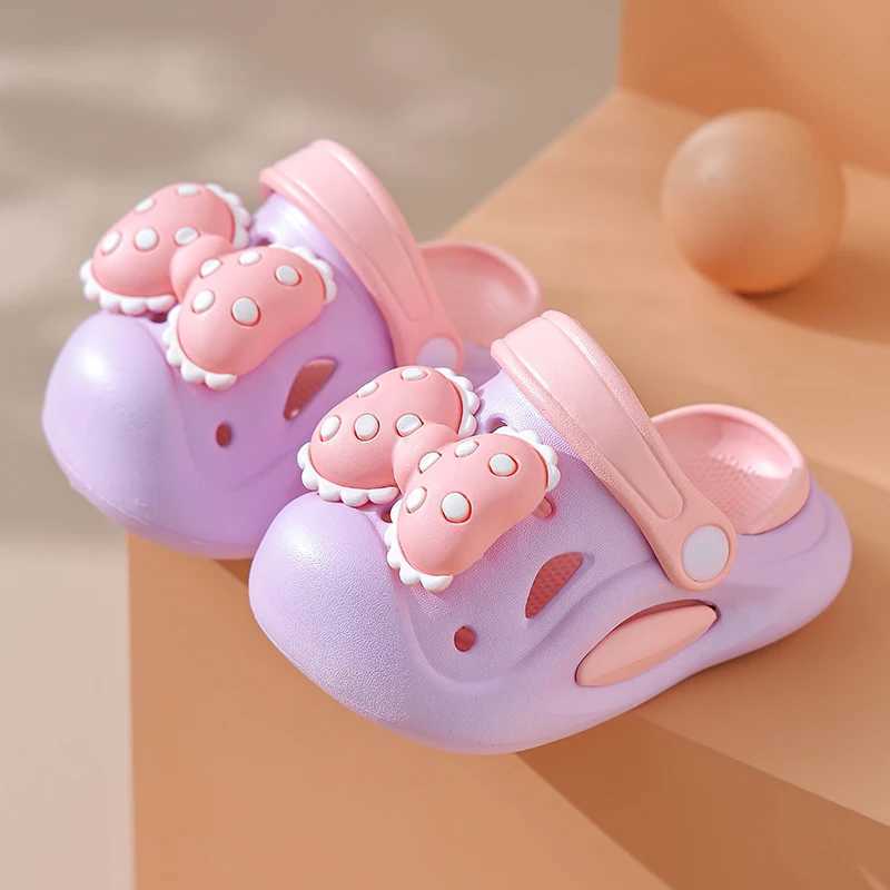 Slipper Nieuwe zomer van 0-5 kinderen Slippers Leuke bowknot peuter sandalen voor meisjes teen doos flip flops niet-slip huis kindertuin schoenen