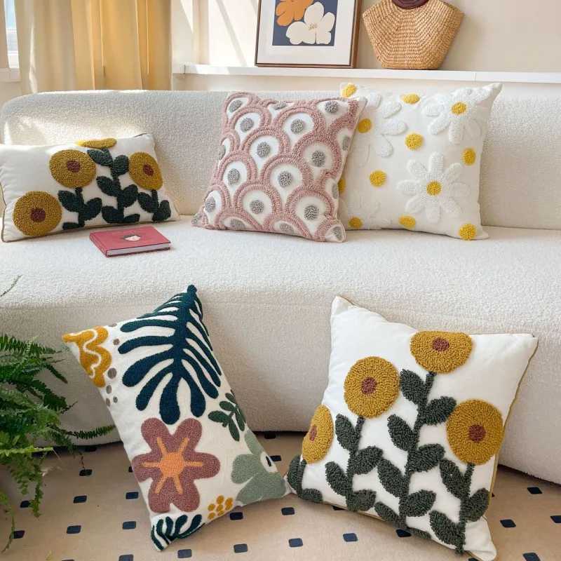 Подушка/декоративная подсолнечная подушка для подушки американская страна цветочная вышивка.