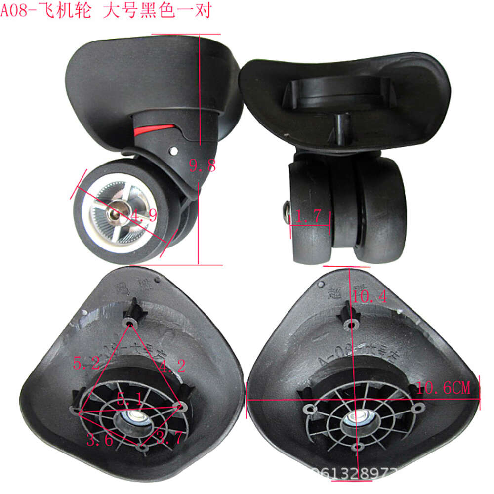 Upgrade Lage Replacement Casters Swivel Mute Dual Roller Wheels For Travelling Bag Travel Suitcase