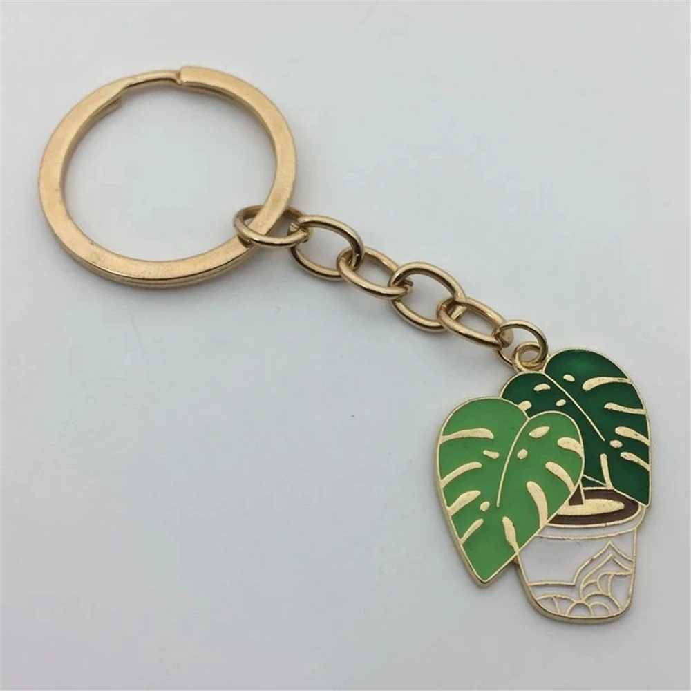 Keychains Lonyards Lady Potted Verte Plant Car Keychain Succulent Keyring Sac Pendentif Papier créatif Postting Keyring For Women Friends Gift