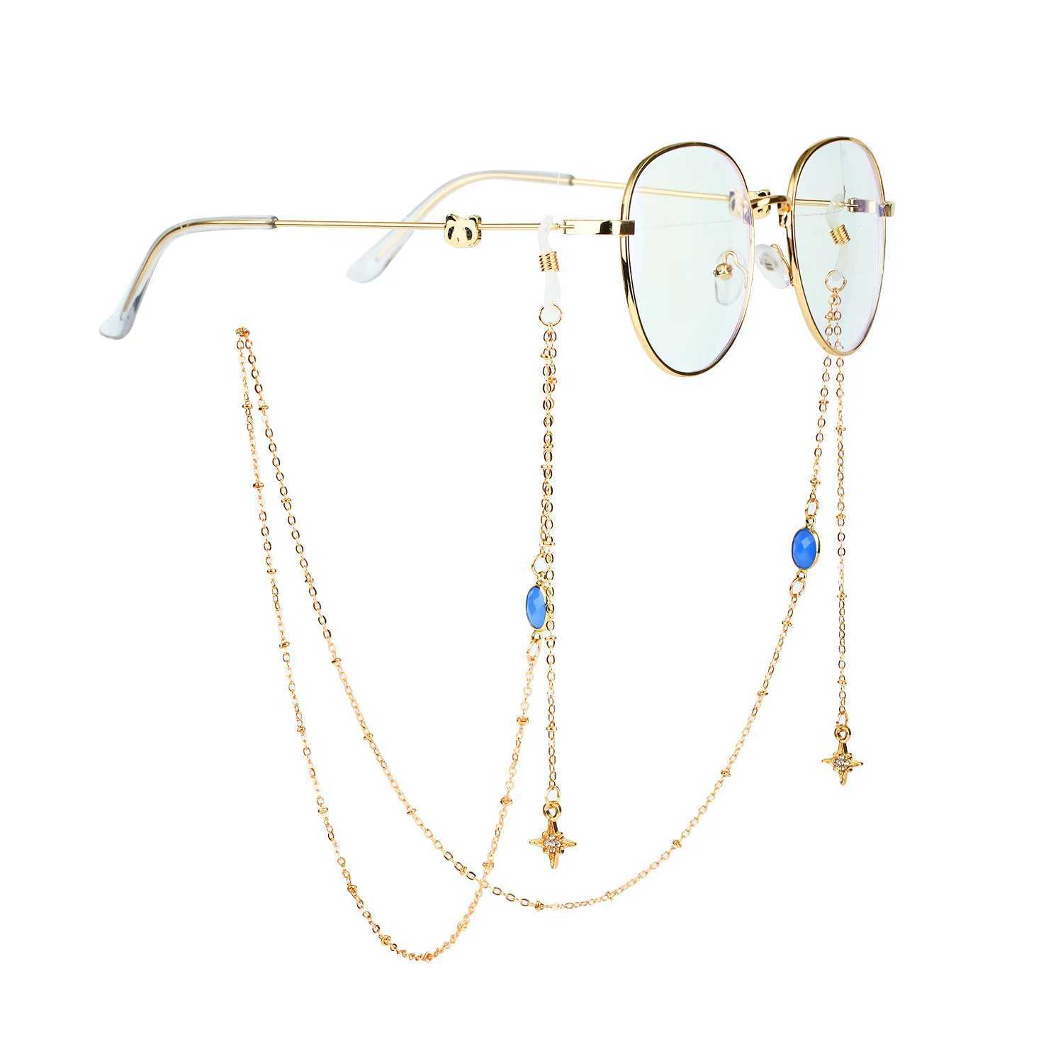 Lunettes de lunettes Fashion Crystal Crystal Lunettes de soleil Chaînes Round perle chaîne Face Mask Mask Gasses Lunets Chaîne Masque Lanyard Femmes Bijoux