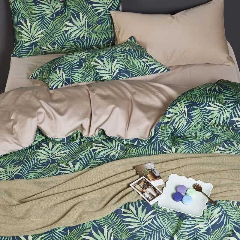 Set di biancheria da letto a base di letti a base vegetale con copertina di comfort con stampa floreale colorata e cuscino comodo set J240507