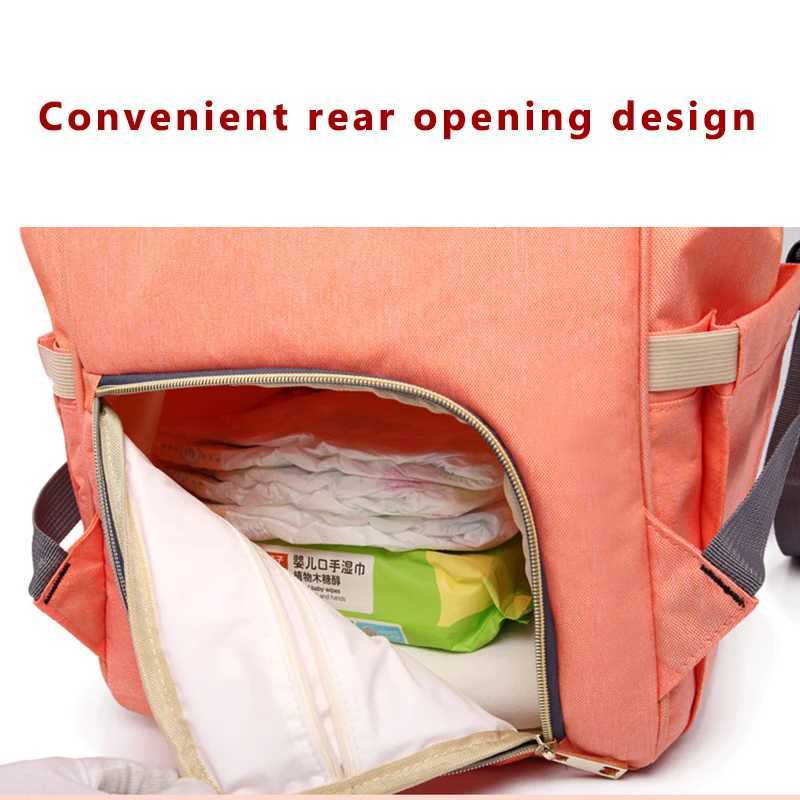 Sacs à couches Lequeen Baby Diaper Sac à dos mères Mothers Maternity Sac imperméable Voyage d'extérieur Sac de couchage mères Baby Care Backpackl240502