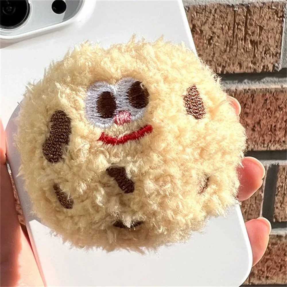 Cell Phone Mounts Holders INS Cute 3D Funny Fur Cookies For Magsafe Magnetic Phone Griptok Grip Tok Stand For iPhone Wireless Charging Holder Bracket Ring