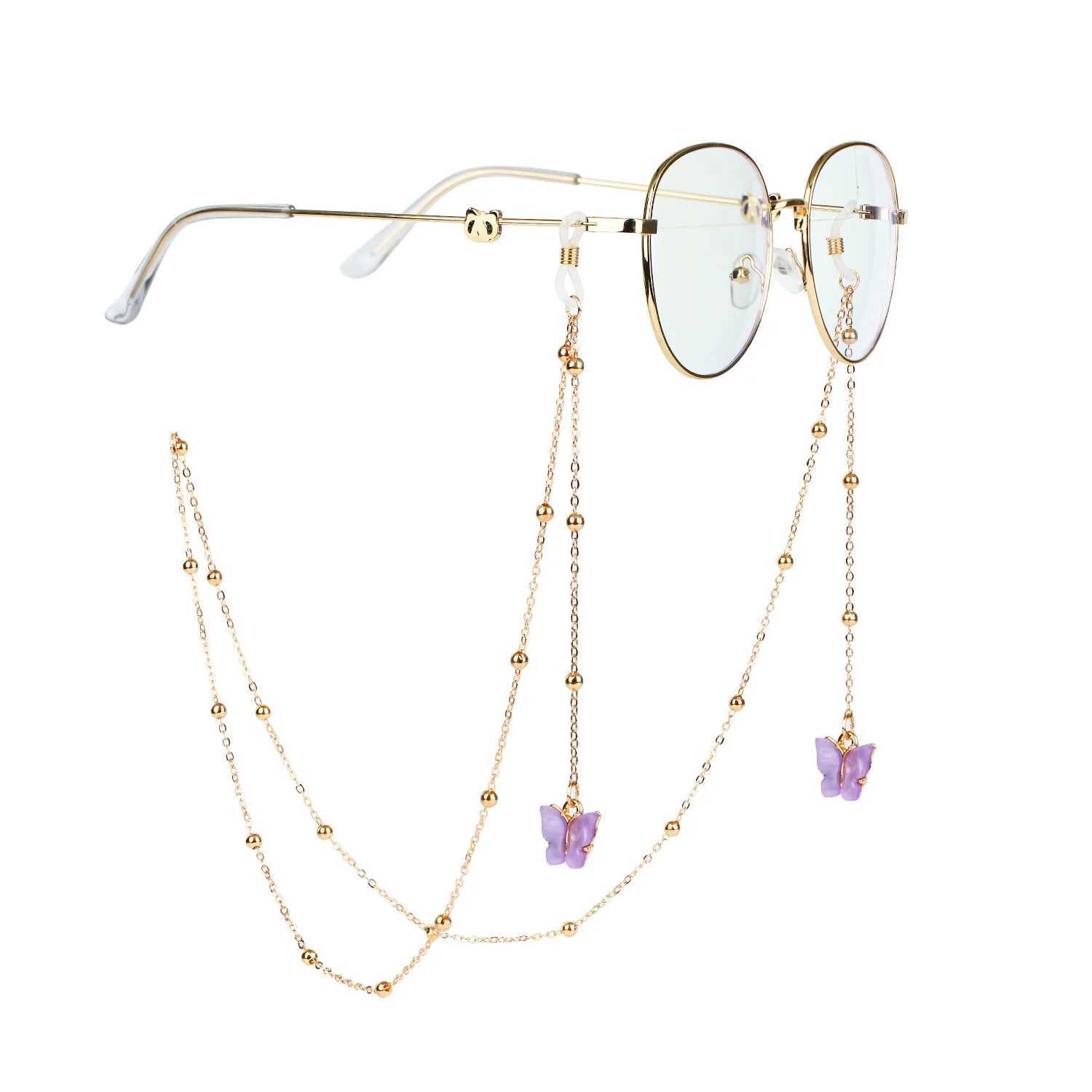 Brillenketten neue Trendbutterfly -Anhänger -Brillenketten mit Brillen Sonnenbrillen Brille Metallkettenhalter Kabel Lanyard Halskette