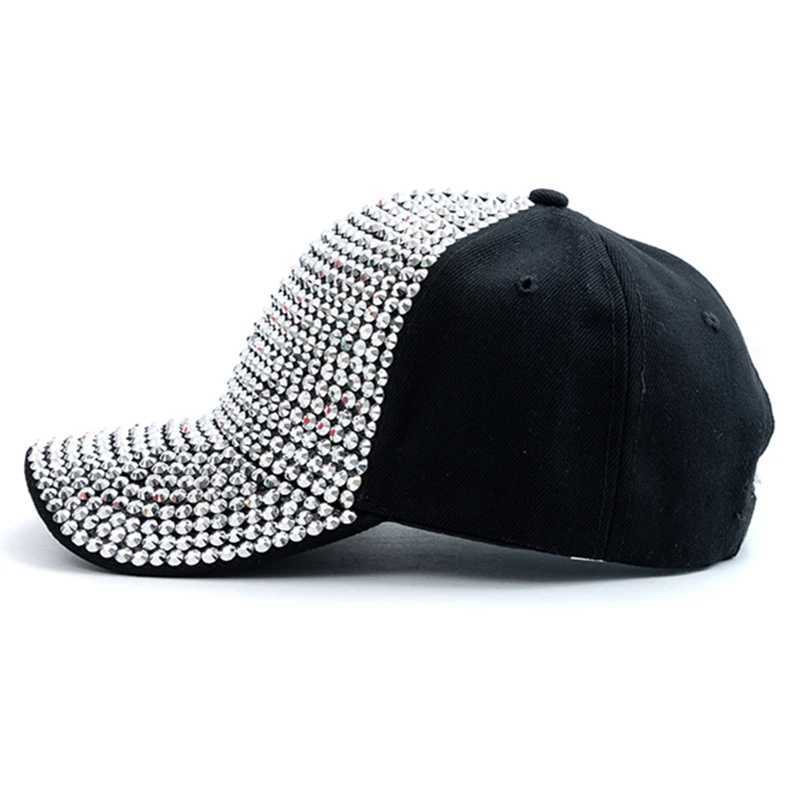 Ball Caps New Women Diamond Inlay Cap Simple Plain Baseball Cap