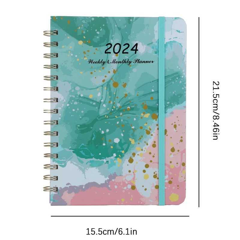 Kalender A5 2024 Kalenderplaner Notizbuch 365 Tage Notepad Weekly Tor Gewohnheit Tracker Kawaii Agenda Planer Tagebuch Zeitplaner Organizer