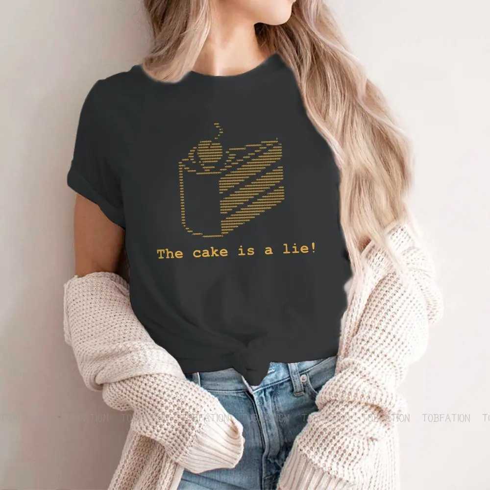 Damen-T-Shirt-Kuchen ist ein Liecode für Frauen T-Shirt Portal Game Check Atlas Pody O Hals Girls Top 5xl Womens T-Shirt Funny Fashion Giftl2405