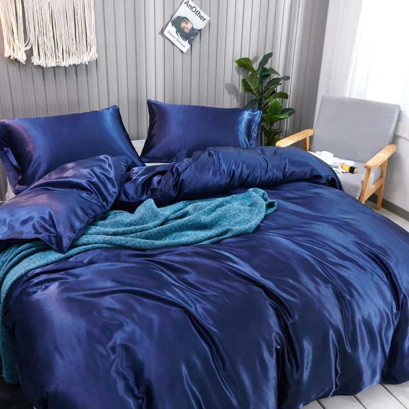 Beddengoed sets zomer satijn down dekbed set luxe beddengoed zipper dubbele koningin zachte ultra-finine vezel honeymoon sexy Europese stijl beddengoed koeling j240507