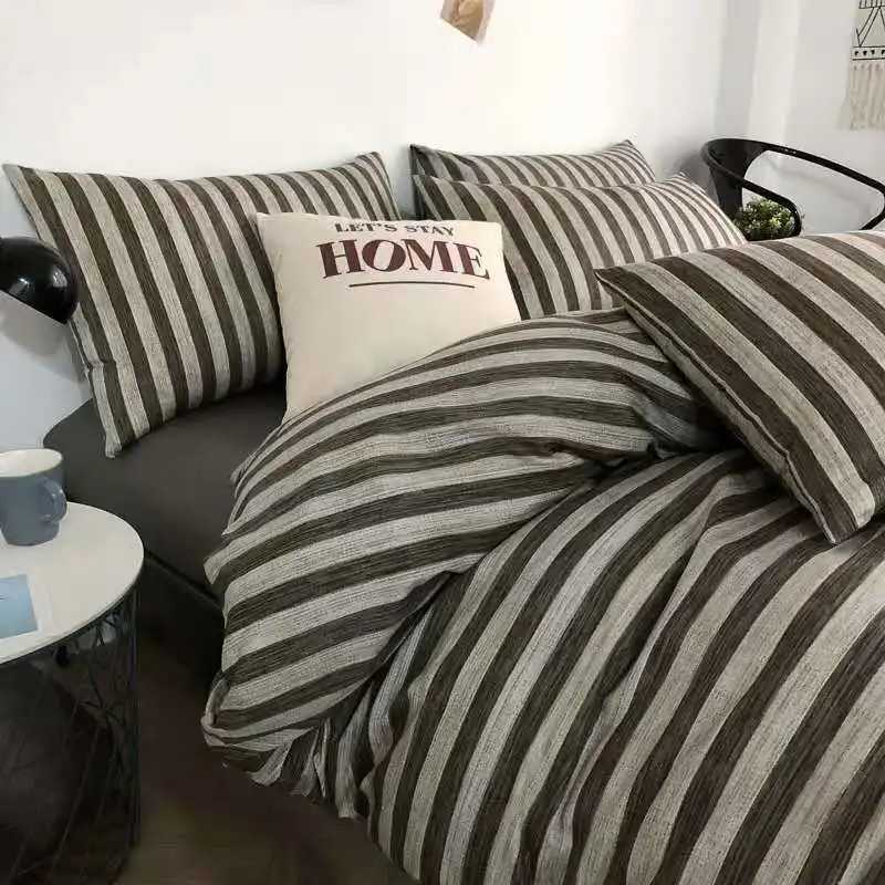 Bettwäsche Sets Neue Zebras Bettwäsche Set Kinder Erwachsene Twin Full Queen Bett Flachblatt koreanische Stil Bettdecke Kissenbezug ohne Füllstreifen Bett Leinen J240507