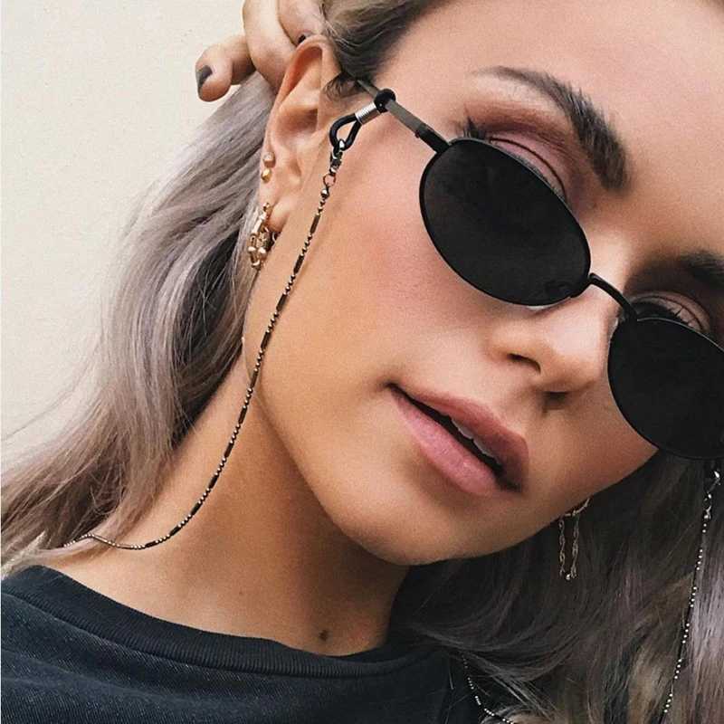 Brillenketten Kettenmodische Frau Sonnenbrille Kettenzylinderperlenkette Anti-fallende Brille Brille Kabel Halskette Maske Kette für Frauengeschenke