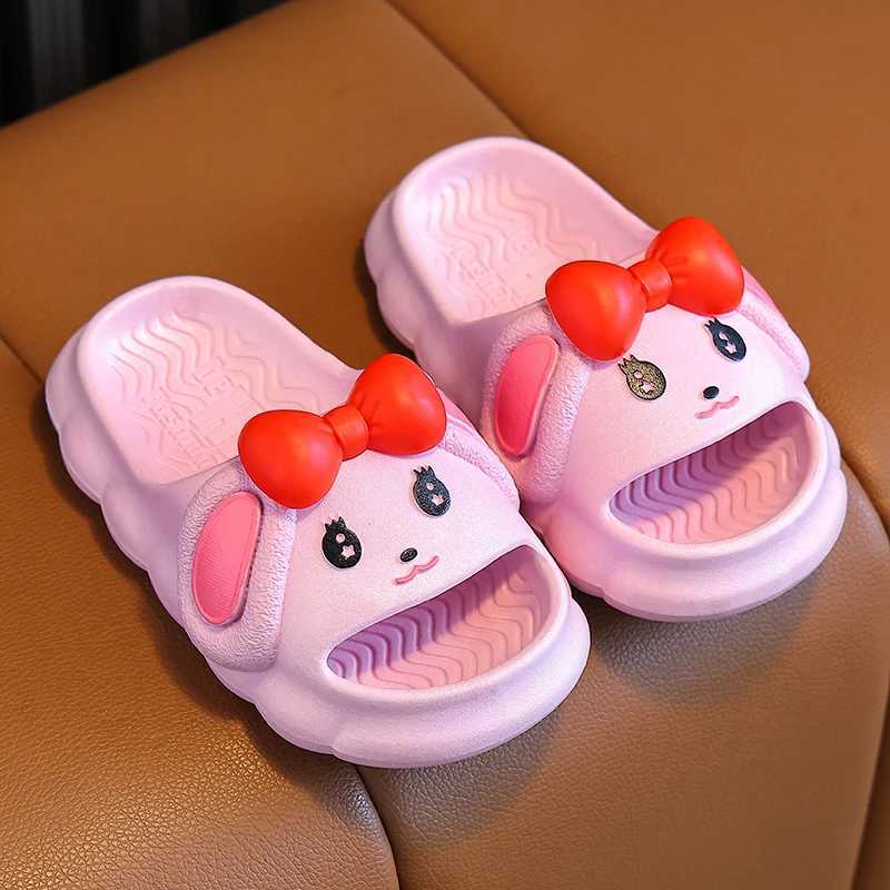 Slipper Sommer im Alter von 3 bis 12 Kindern Pantoffeln süße Kaninchensandale für Mädchen Flip Flops weicher Sohle nicht rutsches Badezimmer Innenhause Kinder Schuhe Schuhe Schuhe