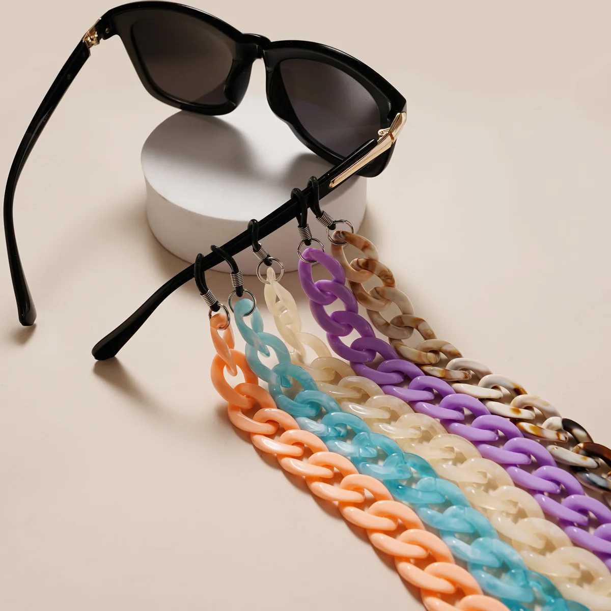 Eyeglasses cadeias de moda acrílica acrílico correntes portador de cordas de sol Cadeia Chain Chain Women Anti-Lost Reading Ofeeglasses penduradas Correia