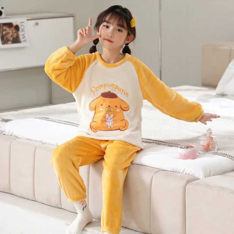 Pyjamas Nouveau corail peluche ensemble filles pyjamas automne / hiver épais dessin animé flanelle furl2405