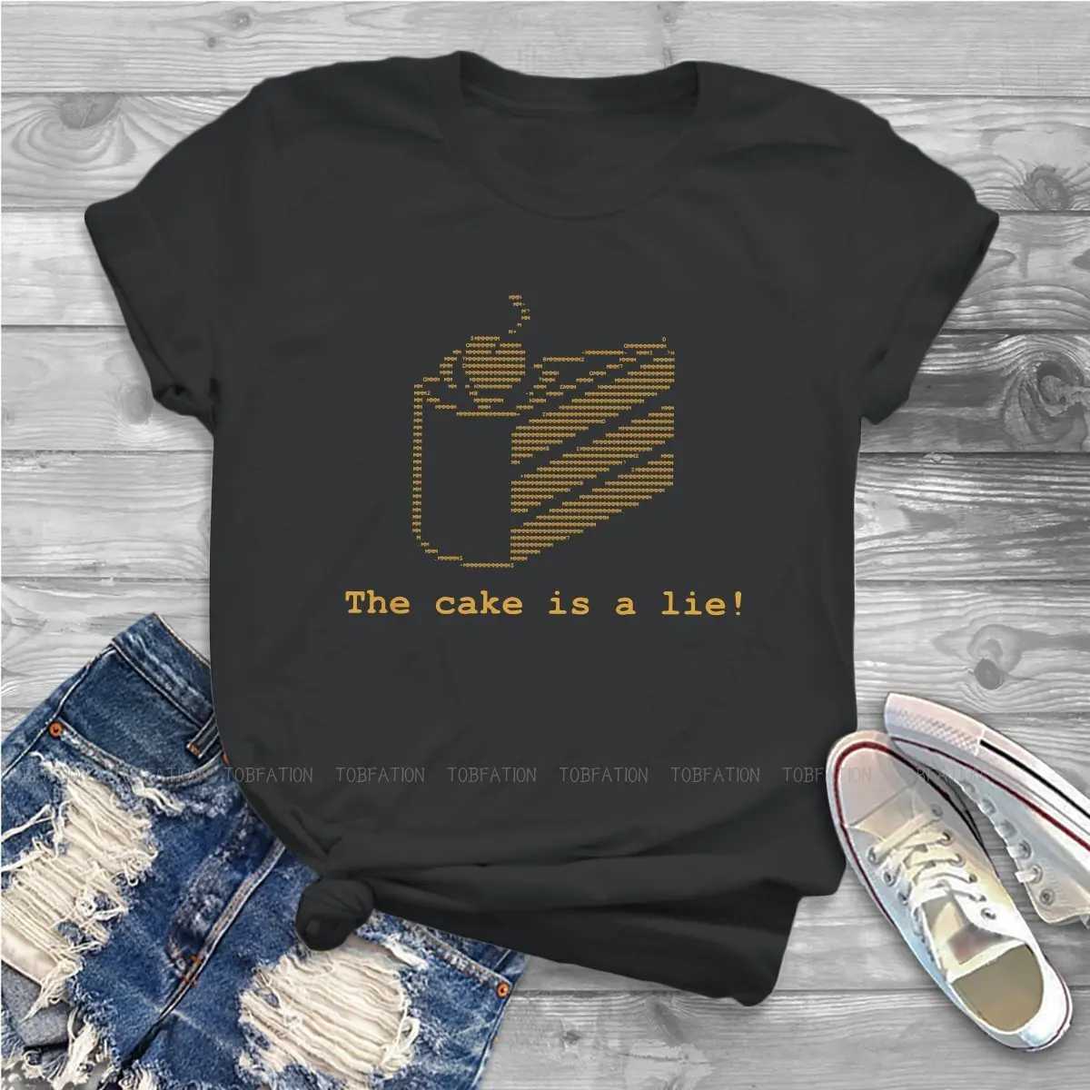 Damen-T-Shirt-Kuchen ist ein Liecode für Frauen T-Shirt Portal Game Check Atlas Pody O Hals Girls Top 5xl Womens T-Shirt Funny Fashion Giftl2405