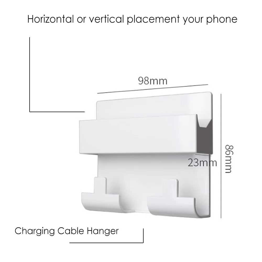 Mobiltelefonhalter montiert Halter Universal Paste Style Wall montiertes Telefonhalter Mobiltelefon Lade Wandhalter Klammer für Badezimmer Küche Hanging Ständer