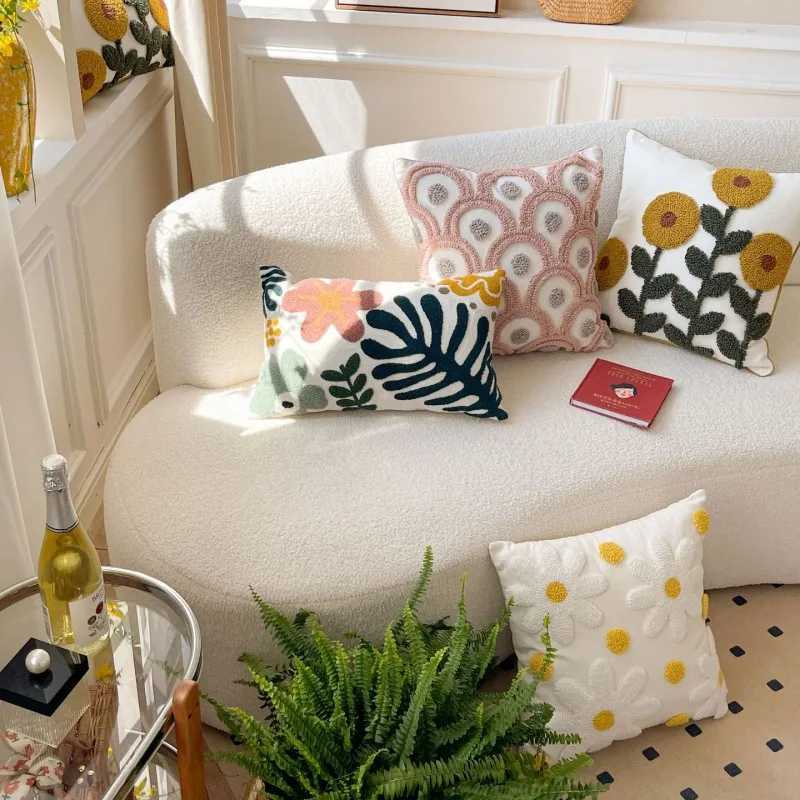 Подушка/декоративная подсолнечная подушка для подушки американская страна цветочная вышивка.