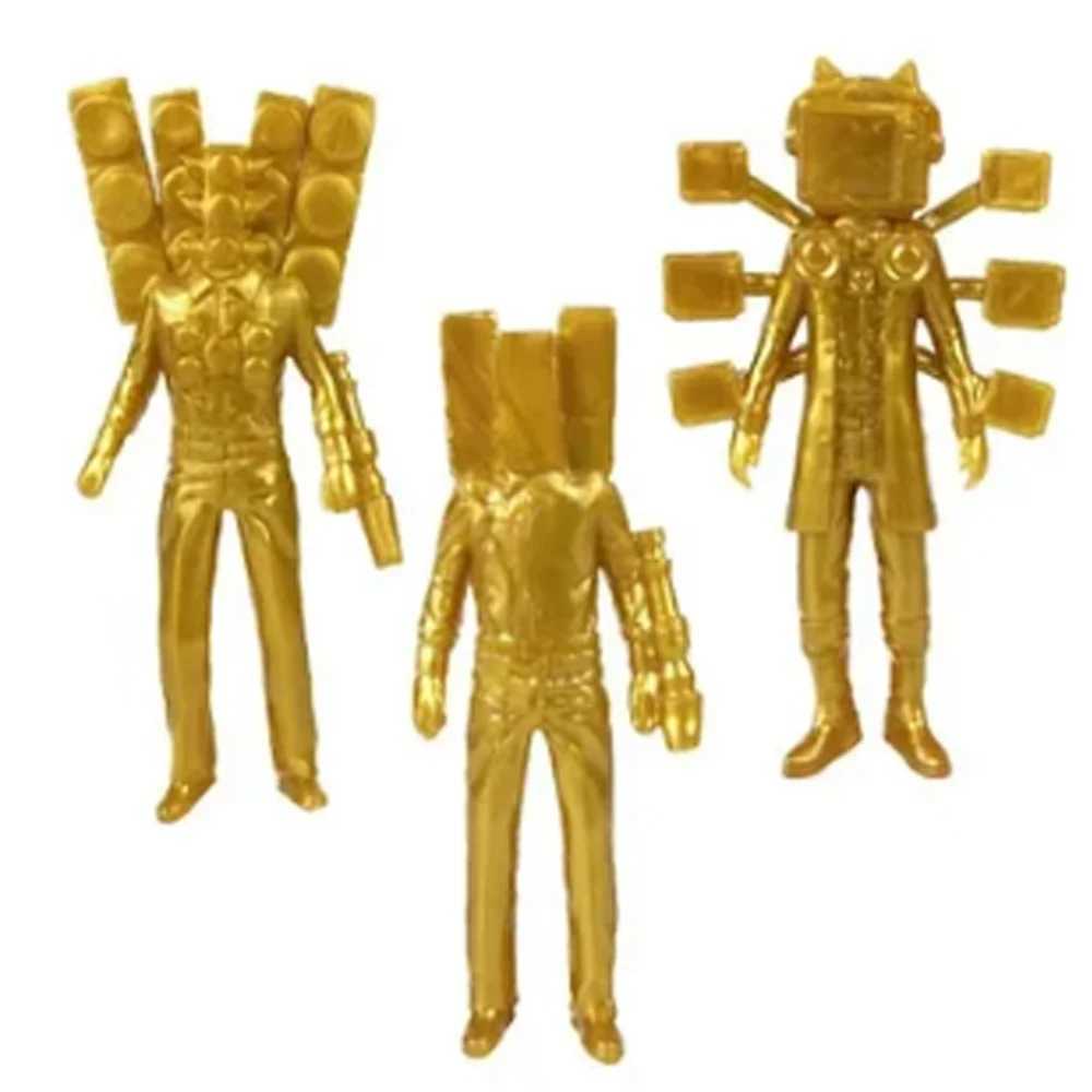 Figuras de brinquedos de ação Novo skibidi banheiro de ouro figura higiênico tv titan jogo figura home pandents halloween presente de natal infantil brinquedos t240508