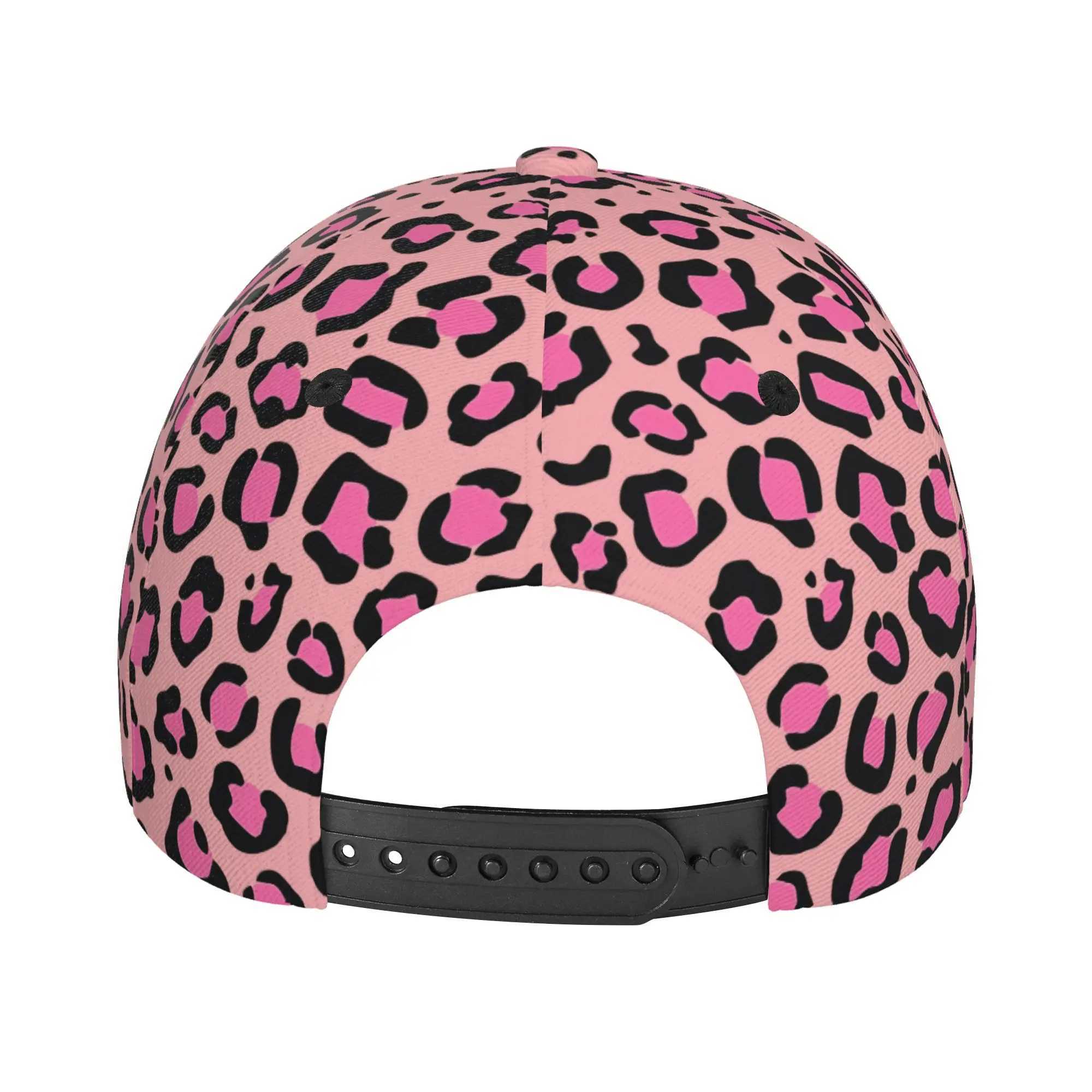 Czapki piłki różowe urocze lampart seksowna czapka baseballowa kapelusz ciężarówki dla kobiet nastolatki Regulowany kapelusz golfowy do zakupów sportowych jeden rozmiar D240507