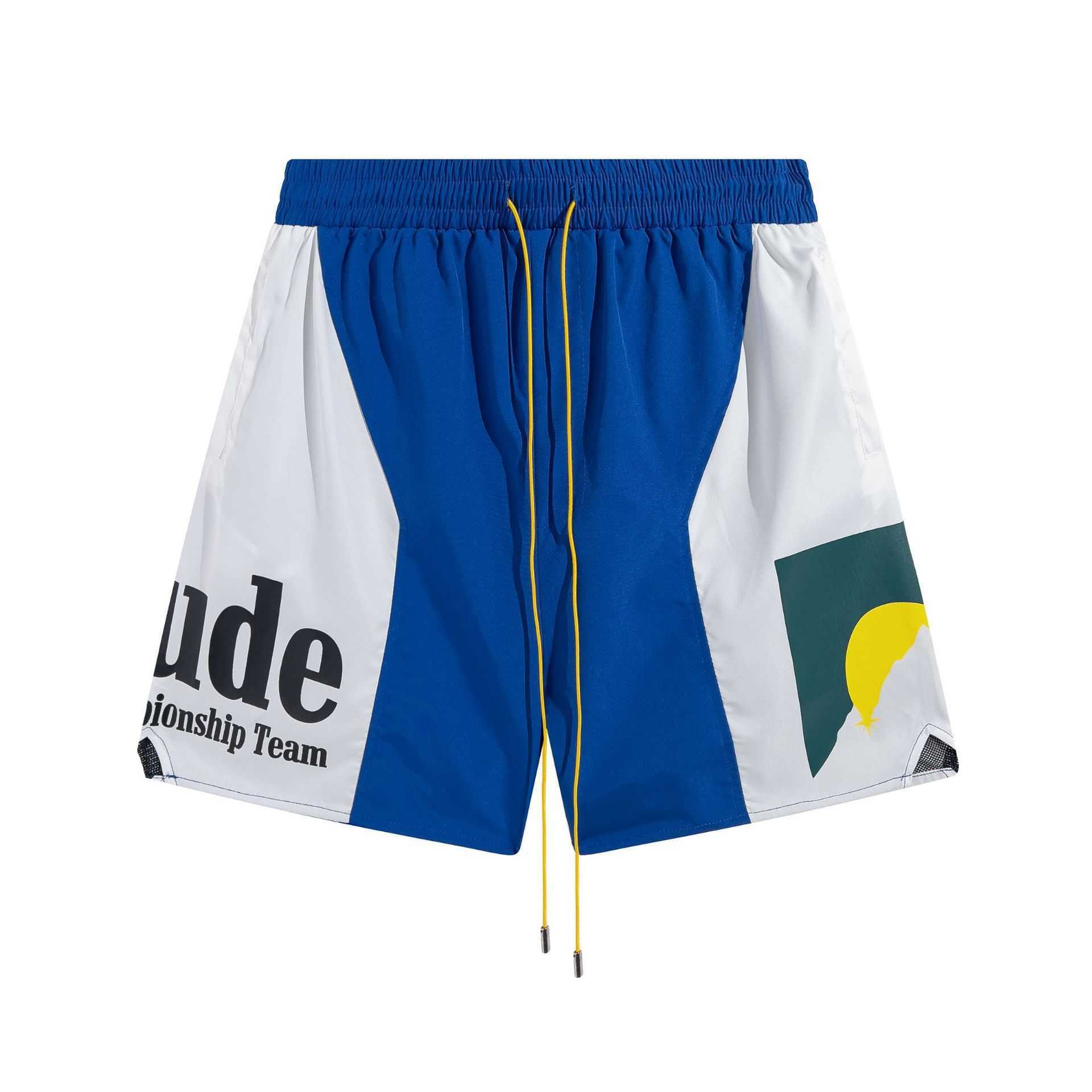 Chaopai Rhude Sunset Letter Printing Casual Sports Shorts Mens and Womens Contrast Beach Capris