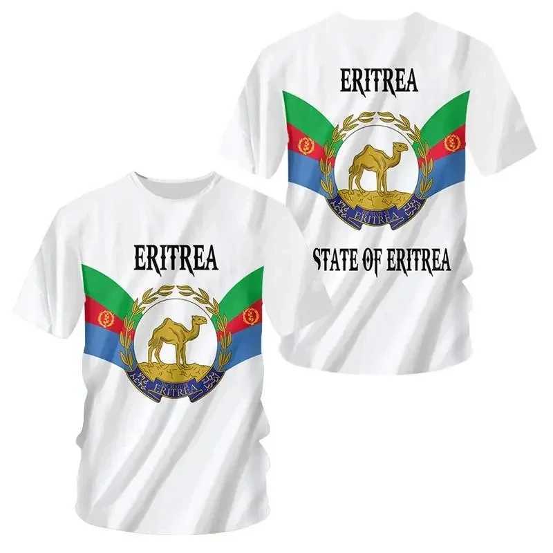 T-shirt maschile africana Country Eritrean Flag Eritrean Flag 3D 3D Stampato Lion RETRO RETRO 3DPrint Mens Summer Casual Fun T-shirt a maniche corte T-shirtl2405