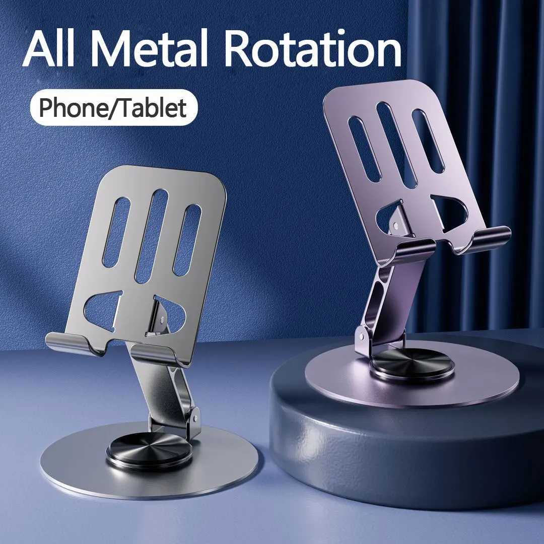 Mobiltelefone montiert Halter Alle Metall Aluminium 360 Rotation Mobiltelefonhalter Universal Halterung Klapptiere Doppelwellen -Design Stabiler Anti -Fall