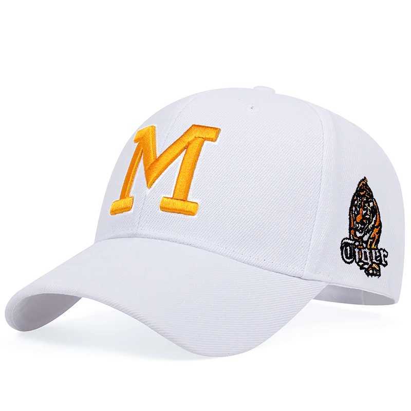 Ball Caps New Fashion Baseball Cap Cotton Snapback Hat Sun hat Spring Summer M Letter embroidery Dad Hats Hip Hop Tiger Caps For Men Women d240507