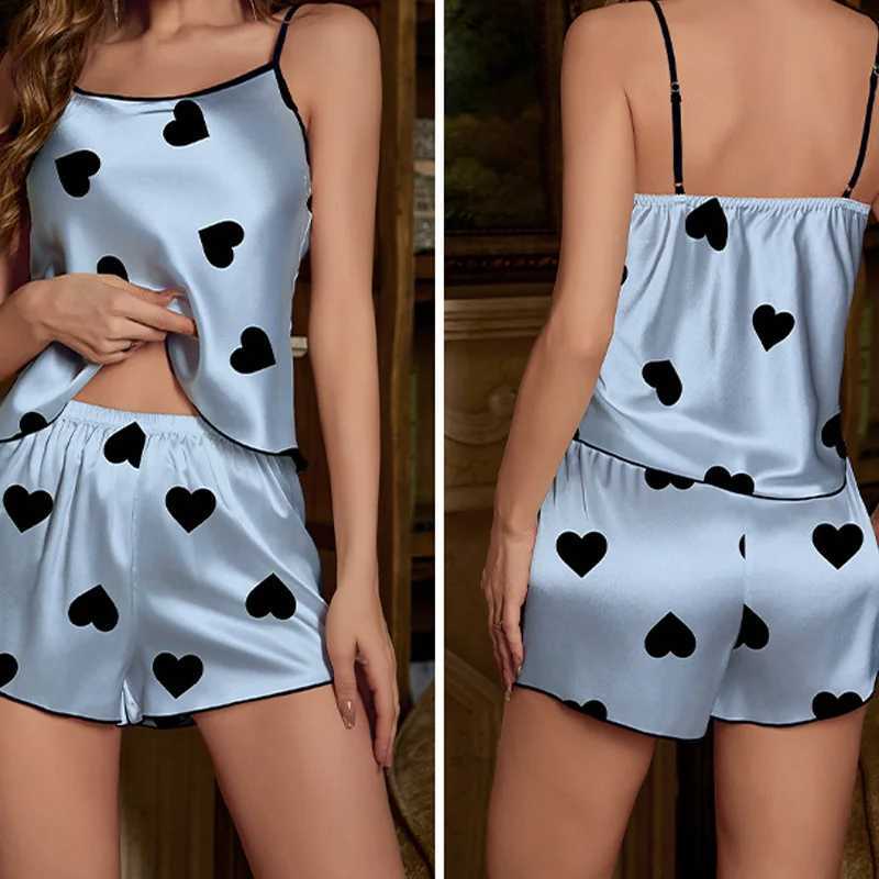 Dames slaap lounge dames kleding pyjama tweedelig pak zomer zomers sexy vrije tijd halter tanktop shorts meisjes comfortabele print huiskleding pak