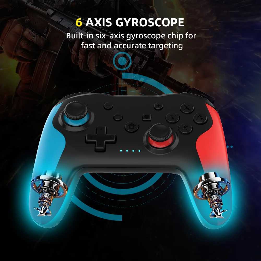 Contrôleur sans fil Icks Gaminja pour Nintendo Switch PC TV Box Joystick avec 6 axis Dual Vibration Wake Up LAG GRATUIT BT GamePad J240507