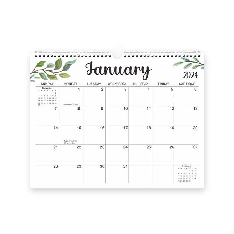 Календарь 18 месяцев 2024 г. Календарь календаря на стенах канцелярских товаров Организатор Организатор канцелярские товары календарь календарь ежедневный планировщик английский календарь