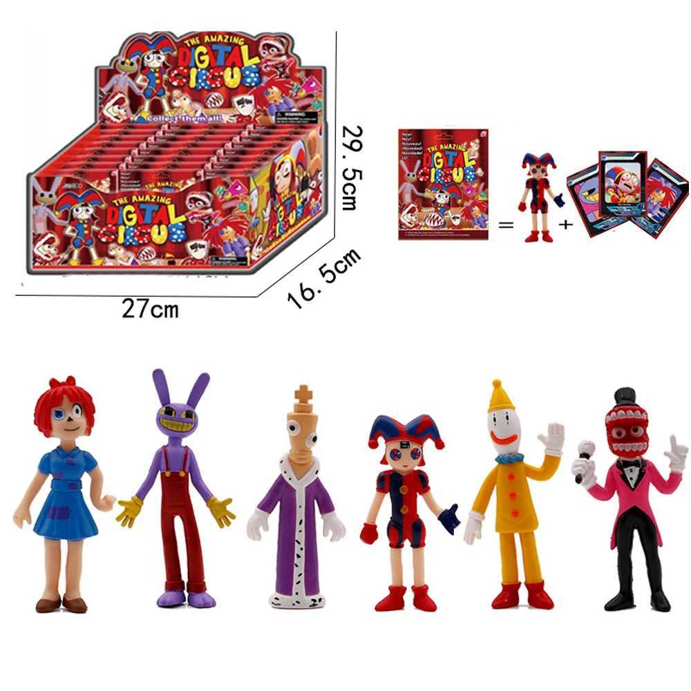 Blind Box 12pack Style aléatoire The Amazing Digital Circus Figures Pomni Jax Kinger Toy avec cartes Kaufmo Caine Model Dolls enfants