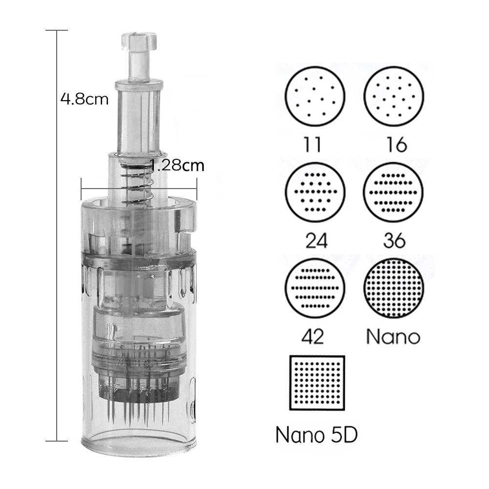 CARTRIDE BAYONET SANGEL POUR Miconeedle Roller Dr Pen M5 / M7 / N2 / Mym Derma Pen 1pin 3pin 5pin 7pin 12pin 24pin 36pin 42pin Round 3d 5d