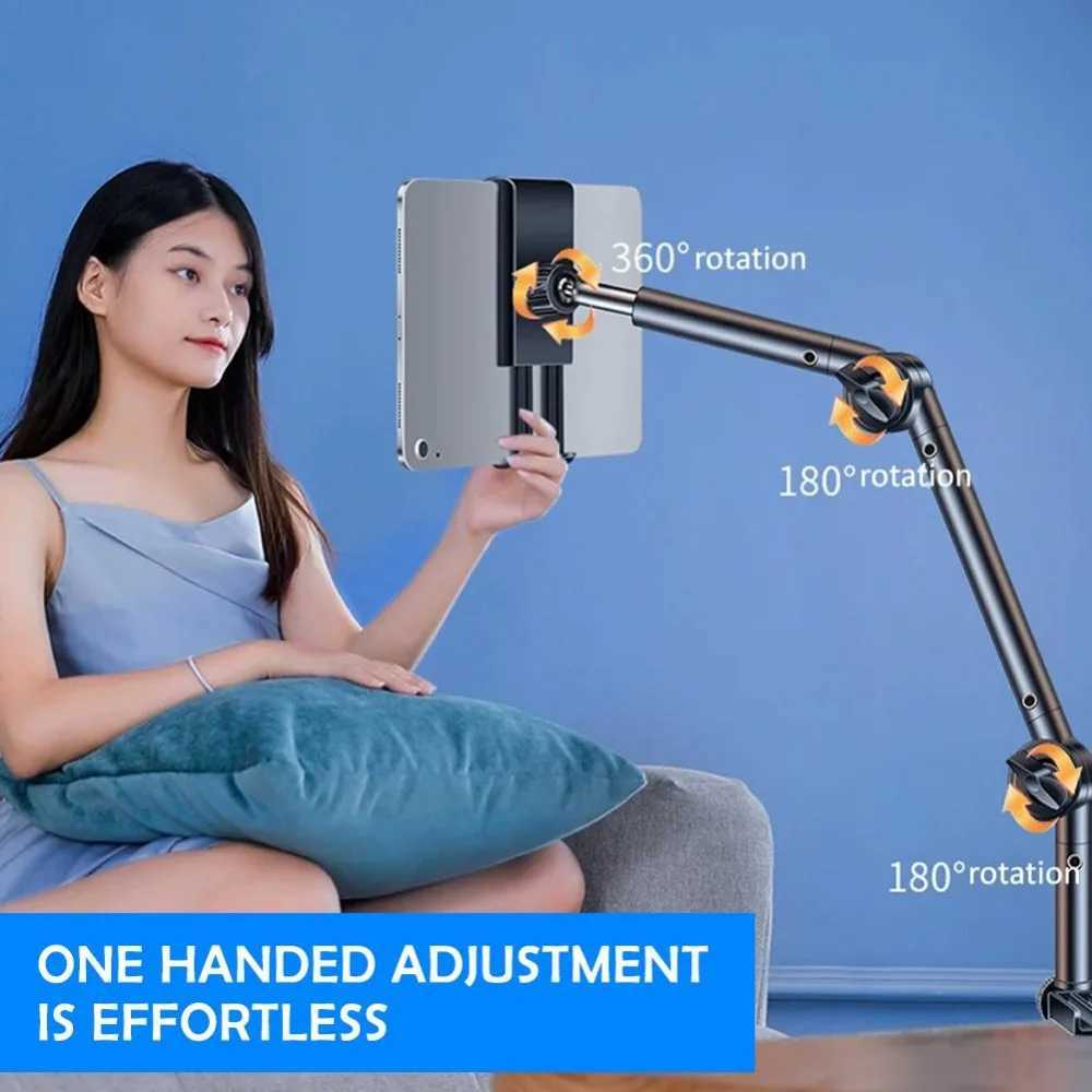Cell Phone Mounts Holders 360 Rotating Long Arm Desk Bed Phone Holder Stand Lazy Tablet Mount Bracket