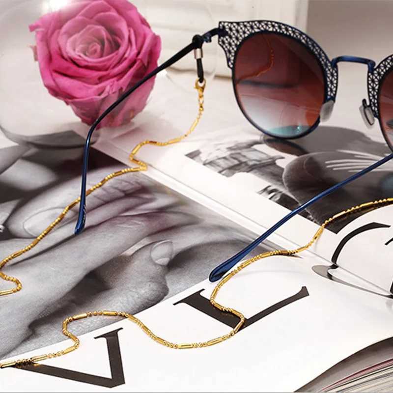 Brillenketten Kettenmodische Frau Sonnenbrille Kettenzylinderperlenkette Anti-fallende Brille Brille Kabel Halskette Maske Kette für Frauengeschenke
