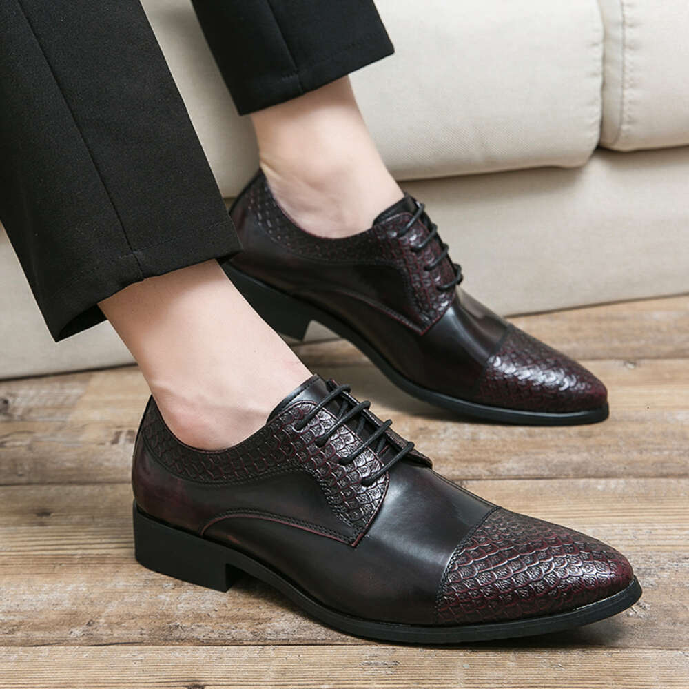Dress Scale Pattern Brogue Men Business Leather Formal Oxford Fashion Office Wedding Shoes Plus Size