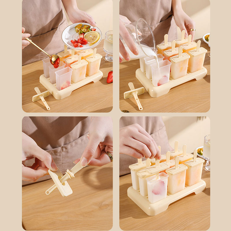 Herbruikbare ijsje Popsicle mal Diy pop -mal Zelfgemaakte bevroren dessert Ice Box Ice Lolly Mold Ice Cube Tray HW0244