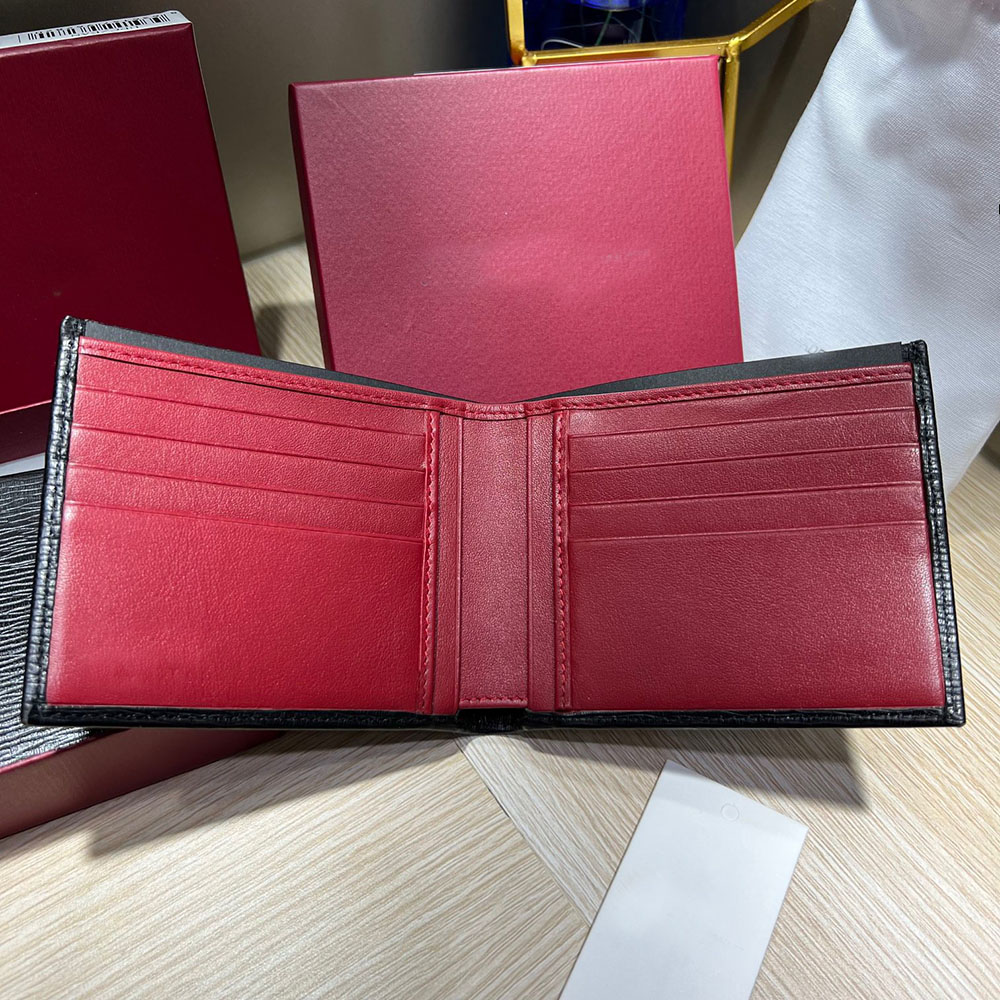 Herenportelhouder SF Luxe ontwerper 6/8 Kaart Slot Red Blue Interieur USD Wallets Materiaal Koehidetebied Portefeuille Cash Coin Pocket Thread Portafoglio met doos