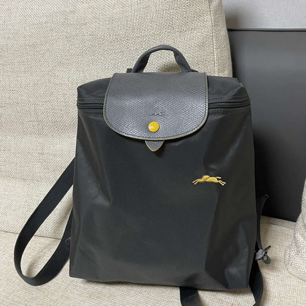Luxury Leather Designer Märke nylon ryggsäck axelväska ny väska klassisk ryggsäck nylon ryggsäck broderad häst vikbar bok väska lätt och puqg
