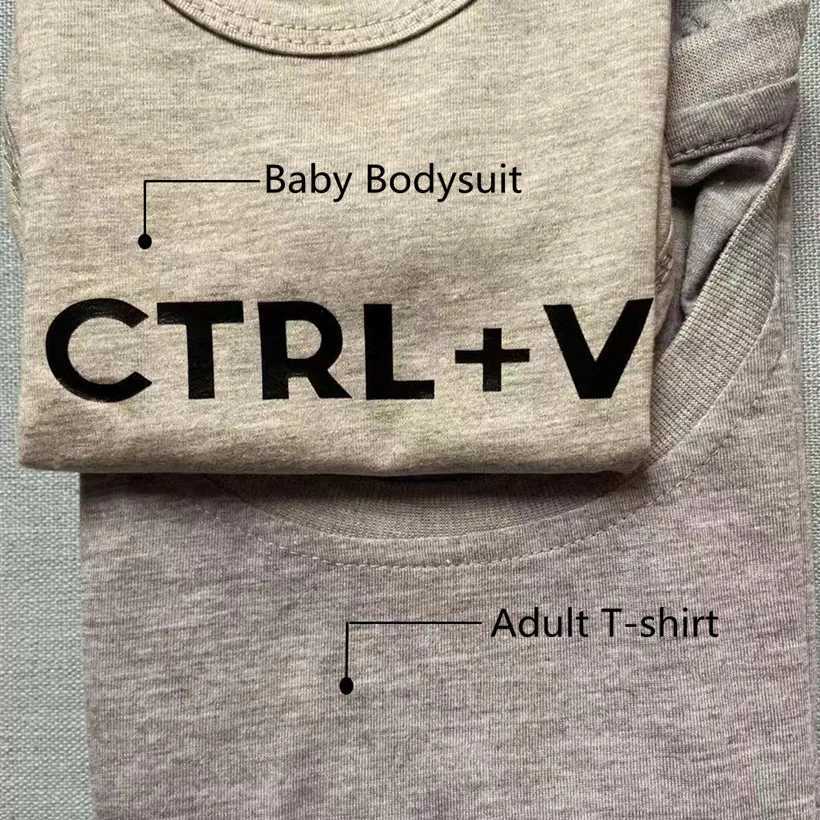 Family Matching Outfits Ctrl+C en Ctrl+V Gedrukte Matching Dad T-shirt Baby Bodysuit Perfect cadeau voor Fathers Day Family Deskleding D240507