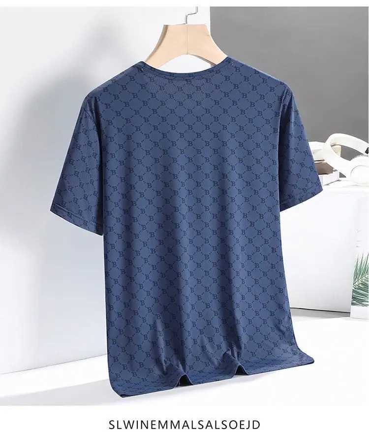 T-shirts masculins pour hommes glacière Silk Slve T-shirt Couple d'impression à sec rapide Running Sports Tops Breffable CHEPS CORD OFOCK CHIRTS H240506