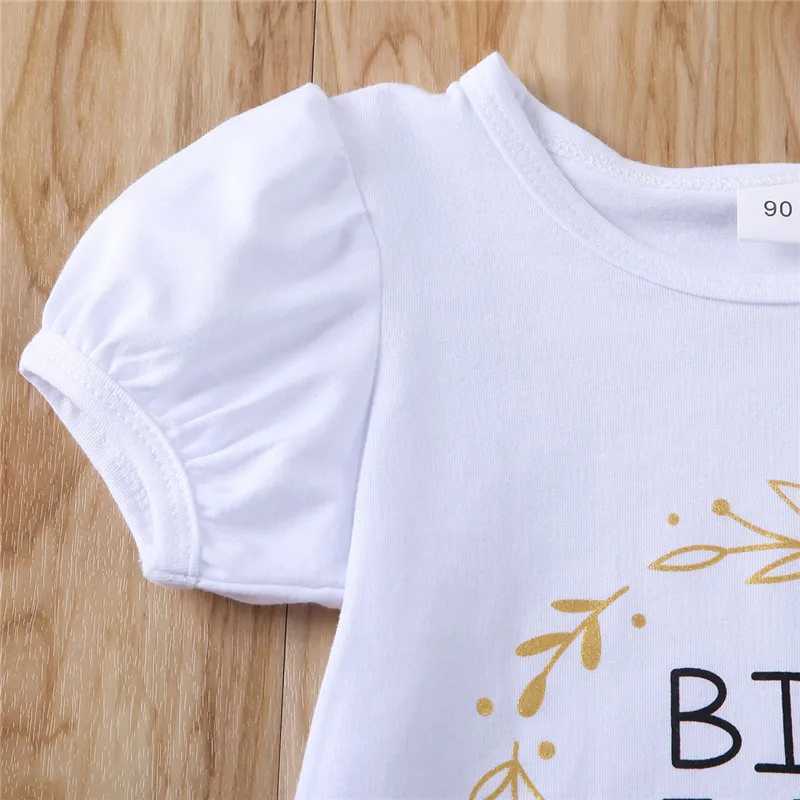 Familie passende Outfits Familie aussehend Set Big/Little Sister Matching Baby Girl Tops Strampler Kleiderhosen Kleidung Familie Matching Outfits D240507