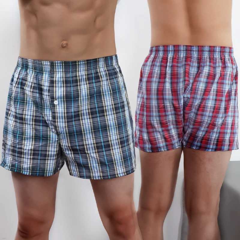 Shorti di boxe biancheria da uomo in muratura casual 100% in pigiama in cotone pantaloni a fondo piatto sciolti e comodi abiti da casa freccia a strisce Pantsl2405