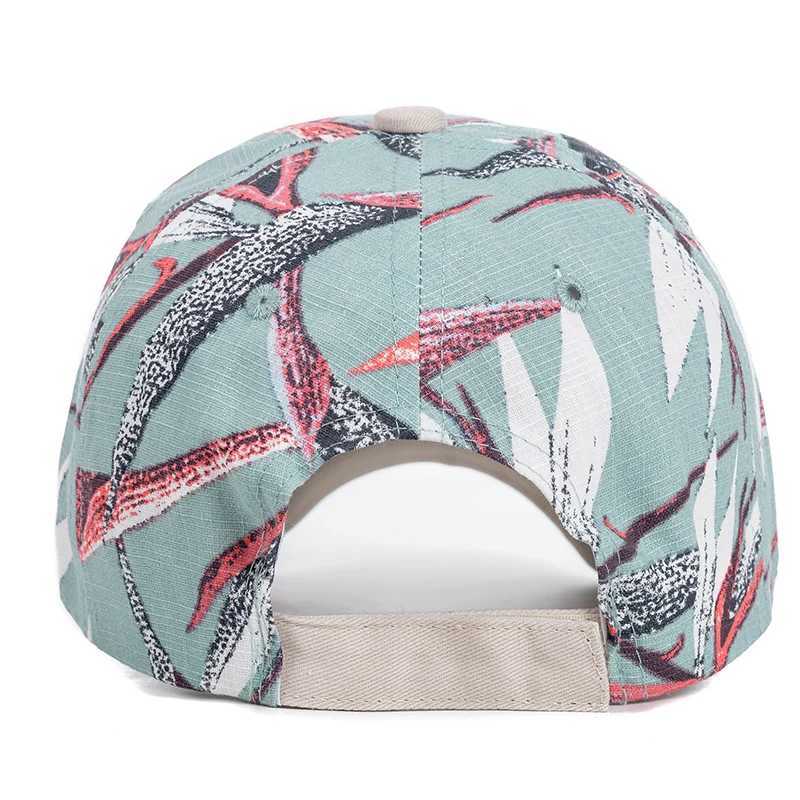 Kogelcaps nieuwe mode dames cap bloemen en gebladerte print honkbal pet vrouwelijke outdoor streetwear caps hoeden d240507
