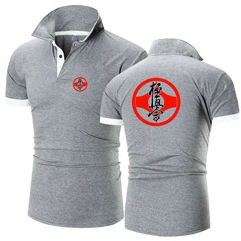 Polos maschile Kyoto Karate 2023 MENS Summer Stampato Fashion Shirt comodo a maniche corte a maniche corta Harajuku Leisure Sports Top Q240508