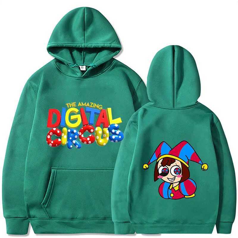 Molus de camisolas masculinos O incrível Circus Digital Pomni Hoodie Strtwear Mulher Anime Gráfico Gráfico Sweothirts